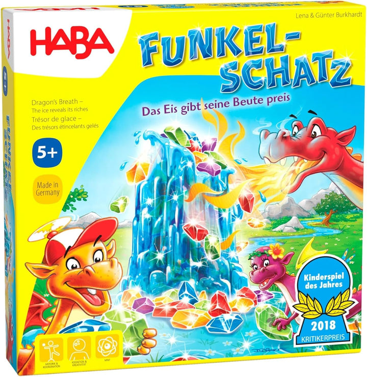 HABA Funkelschatz – Kinderspiel des Jahres 2018, 3D Fantasy Brettspiel für die Familie, fördert Fein