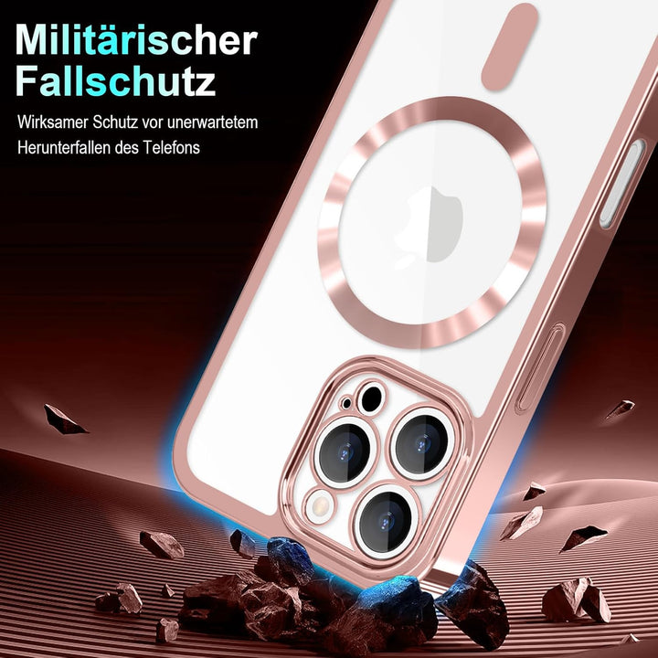 Handyband für iPhone 16 Pro Hülle mit Band + 2 Stück Glas Schutzfolie Transparent Silikon Handyhülle
