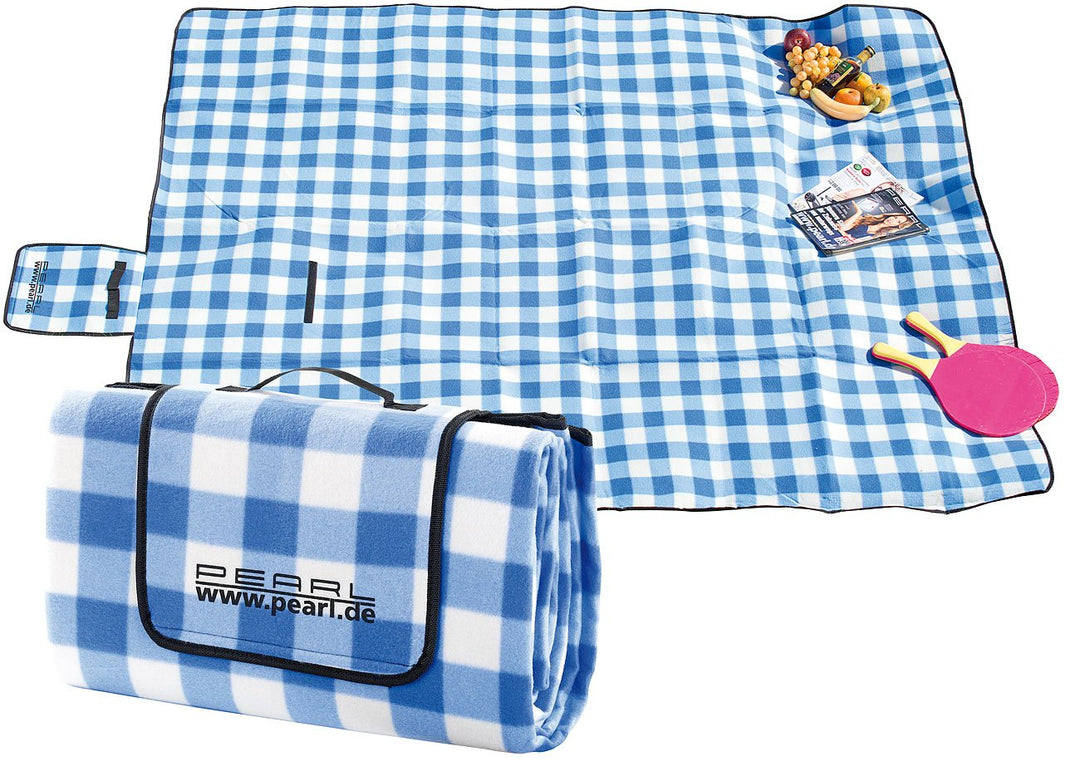 PEARL Picknickdecke: Fleece-Picknick-Decke mit wasserabweisender Unterseite, 200 x 175 cm (Picknickd