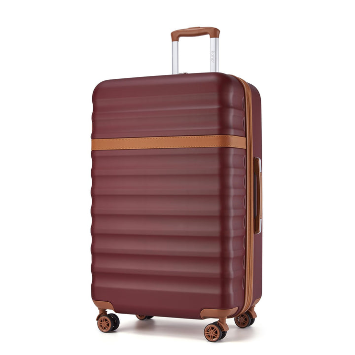 KONO Grosser Koffer Trolley Reisekoffer leicht aus ABS+PC mit 4 Rollen Hartschalenkoffer TSA Schloss