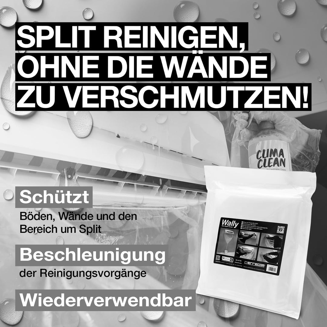 ERRECOM Kit zur Reinigung der Klimaanlage, enthält 1-L Clima-Net Reiniger für Klimaanlagen, Filter,