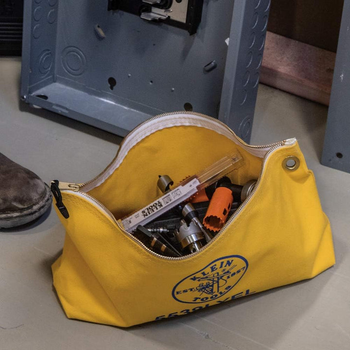Klein Tools Canvas Tasche mit Reissverschluss gross gelb 5539LYEL Gelb L, Gelb L