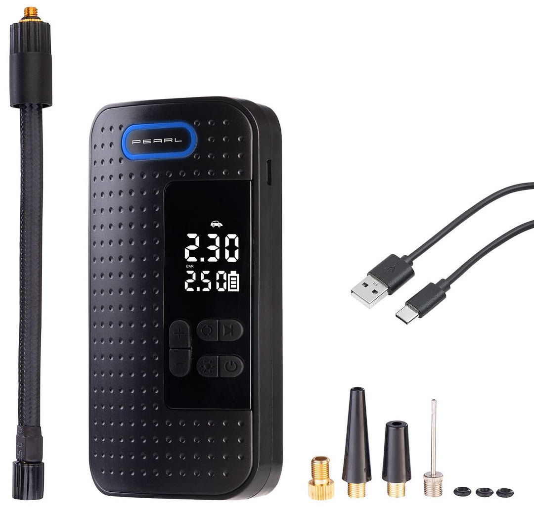 AGT Reifenpumpe: Mini-Akku-Kompressor-Luftpumpe mit LED-Display, 2.000 mAh, 150 psi (Kfz Kompressor,