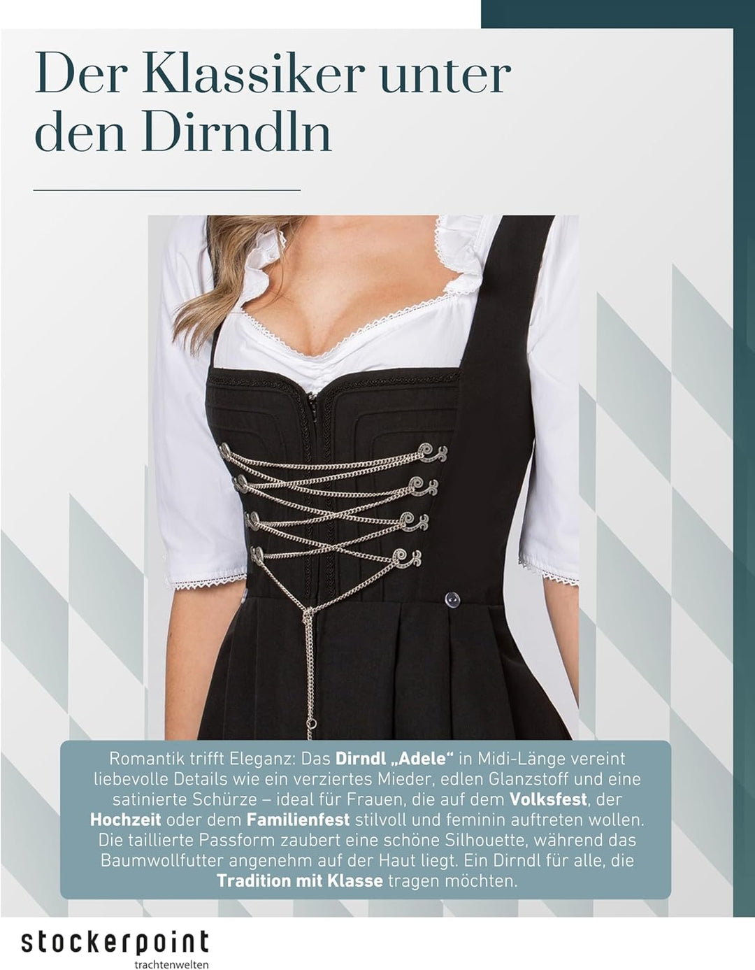 Stockerpoint Damen Dirndl Adele Kleid für besondere Anlässe