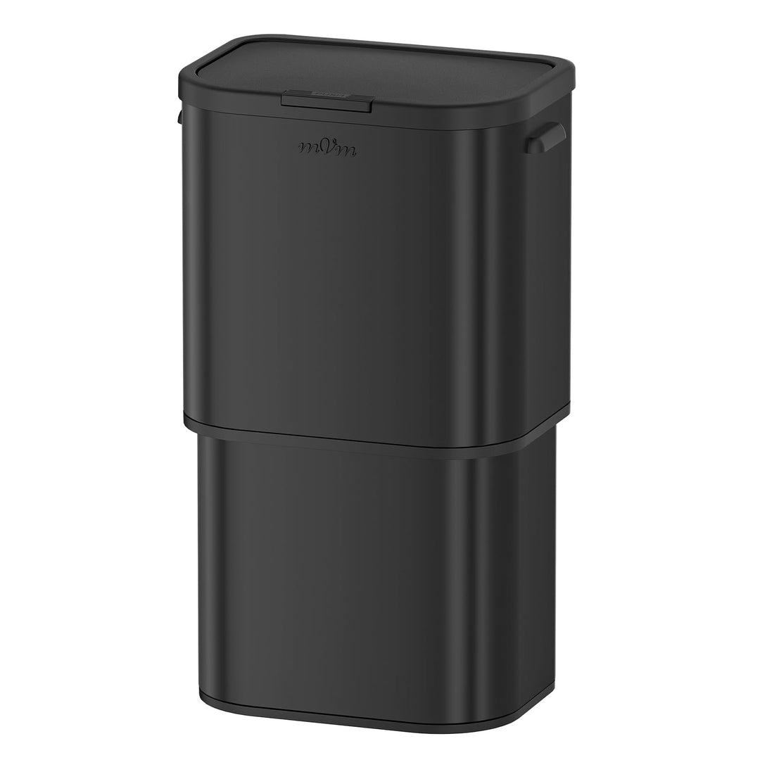 mVm Mülleimer Küche,70 Liter Mülltrennsystem,Mülleimer mit deckel,Gross,Edelstahl Drückmülleimer für