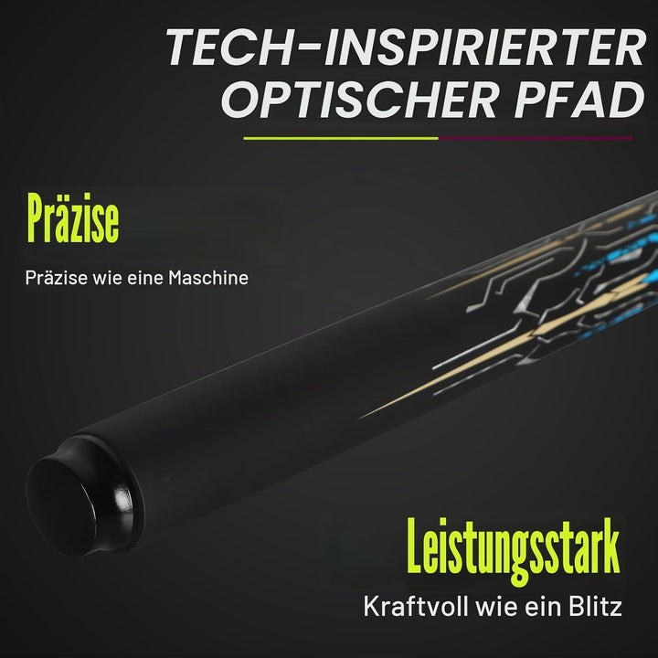 Billardqueue-Stick aus Karbonfaser, 553 ml, professionelle 10 mm Regenbogenspitze, inklusive Queueet