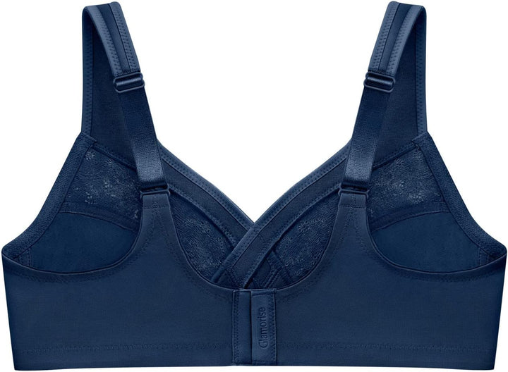 Glamorise Damen Minimizer Bra 80C Blau, 80C Blau