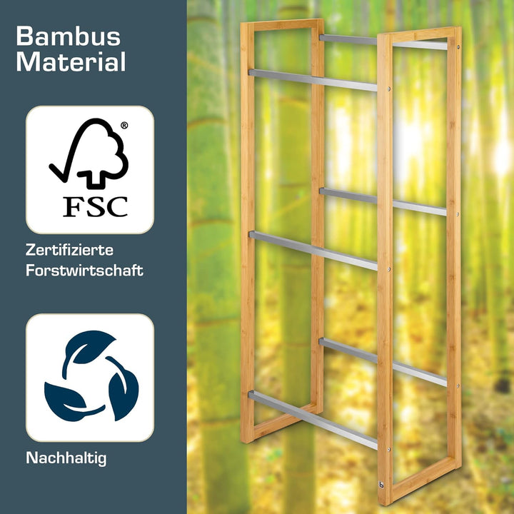 bomoe Design Getränkekistenregal stabiles FSC® Holz Bambus – 3 Getränkekisten – stilvolles Küchen Ge
