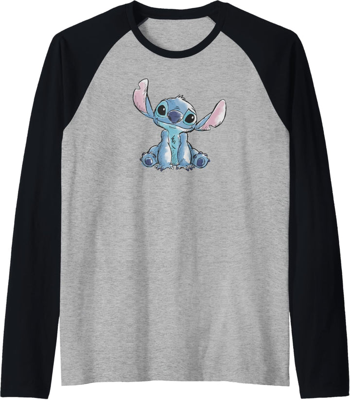 Disney Lilo & Stitch Watercolor Of Stitch Raglan