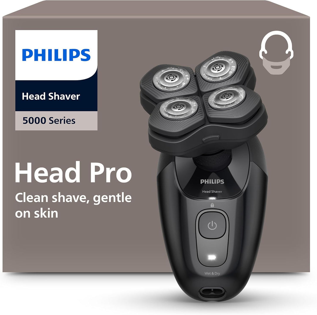 Philips Head Shaver Pro Series 5000 – Glatzenrasierer für Männer und Frauen, flexibler 360°-Scherkop