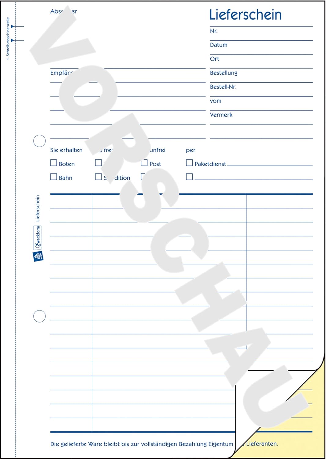 AVERY Zweckform 1720-5 Lieferschein (DIN A5, selbstdurchschreibend, 2 x 40 Blatt) im 5er Pack weiss,