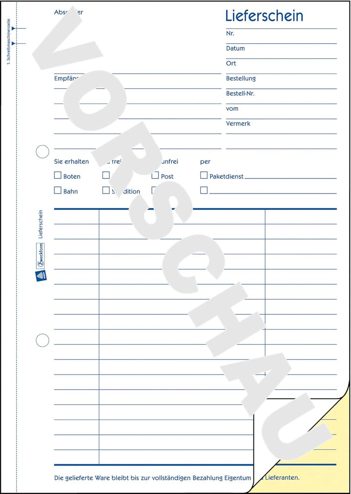 AVERY Zweckform 1720-5 Lieferschein (DIN A5, selbstdurchschreibend, 2 x 40 Blatt) im 5er Pack weiss,