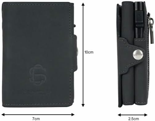 SLIMCLIP Geldbörse Kreditkartenetui RFID Schutz Crazy Horse Leder Damen Herren Geldbeutel Smart Wall