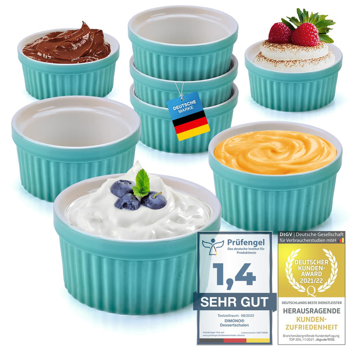 Dimono® Dessert-Schalen Creme Brulee Souflee-Förmchen, Auflaufform-Schälchen mit 170 ml für Desserts