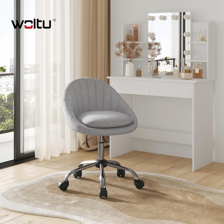 WOLTU Homeoffice Stuhl, Bürostuhl ergonomisch, Schminkstuhl drehbar, Drehstuhl mit Rollen, Schreibti