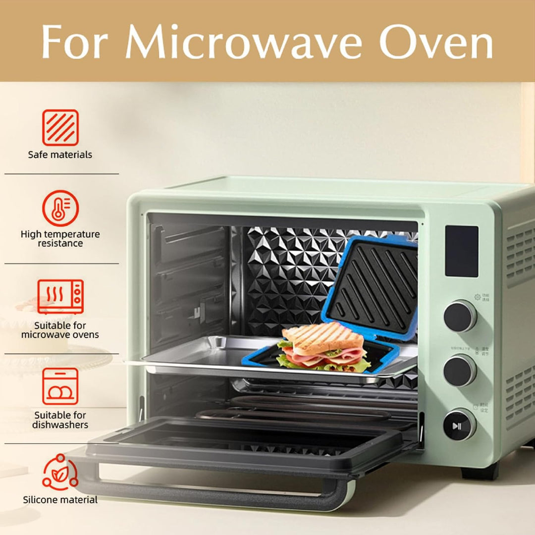 Mikrowellen-Toastie-Sandwich-Maker, Silikon-Toastie-Maker ohne Strom, blau, wiederverwendbar für sch