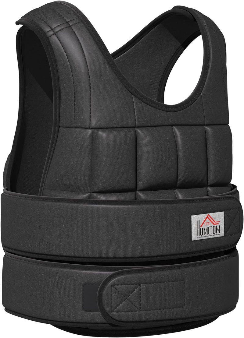 HOMCOM 30 kg Gewichtsweste Trainingsweste mit 35 Gewichtssäcke Verstellbar Krafttraining Fitness Oxf