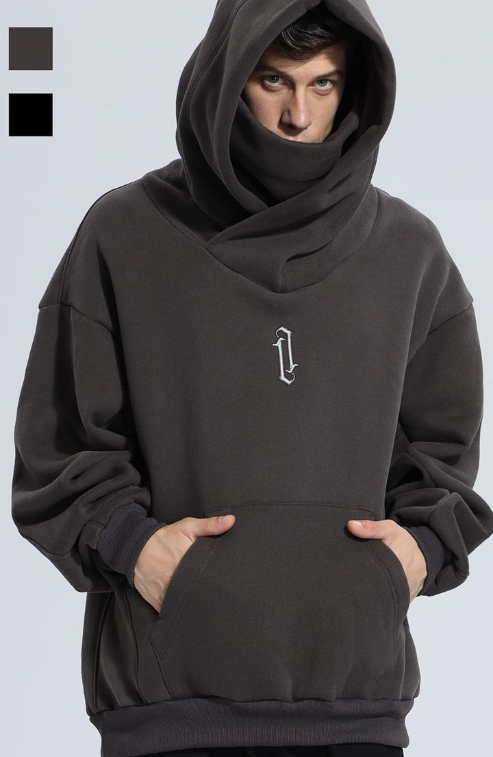 Pullover Herren Rollkragen Hip Hop Fleece Pulli Kapuzenpullover Hoodie Sweater Sweatshirt Mit Kapuze