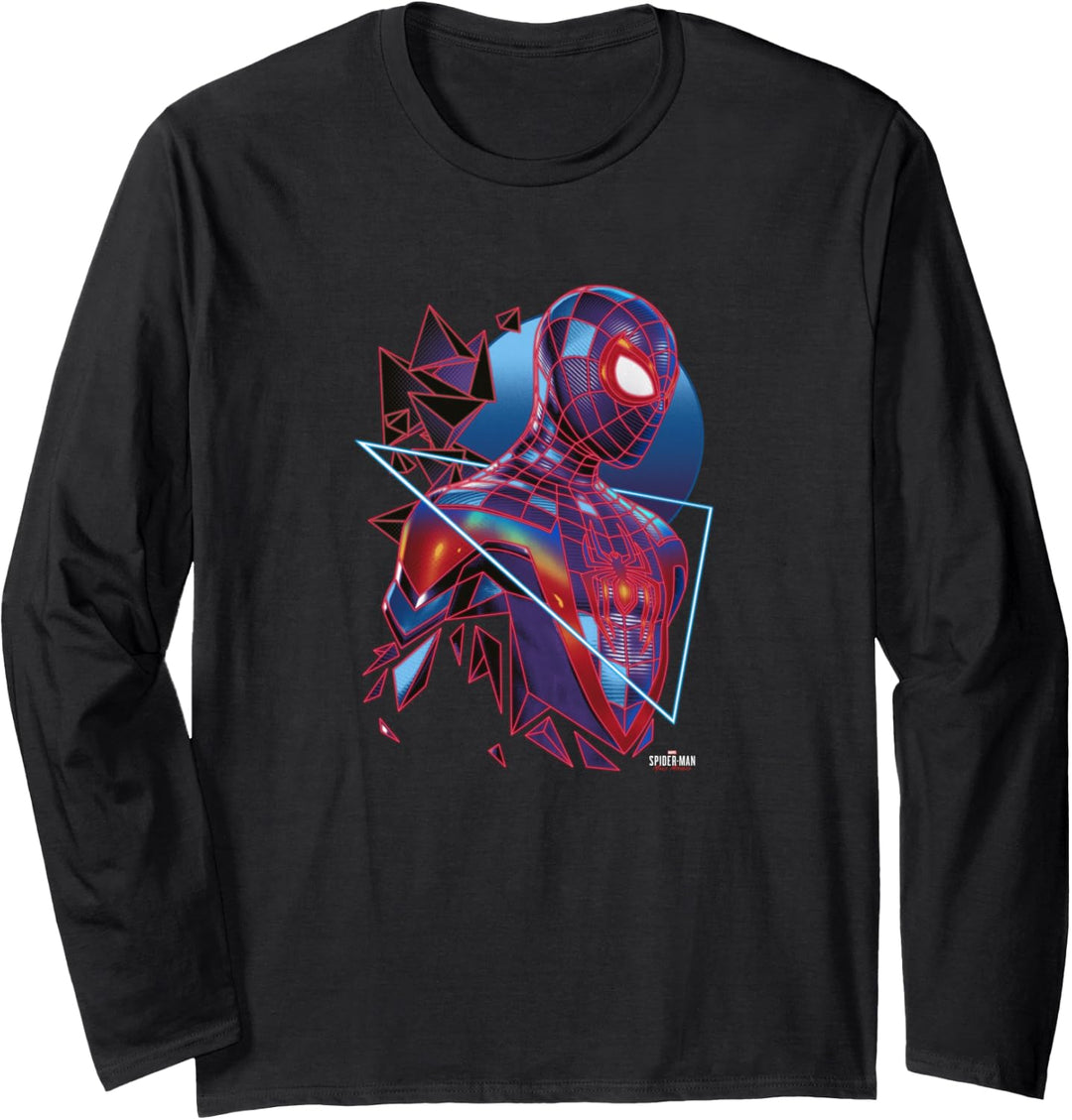 Marvel Spider-Man: Miles Morales Shattered Portrait Langarmshirt