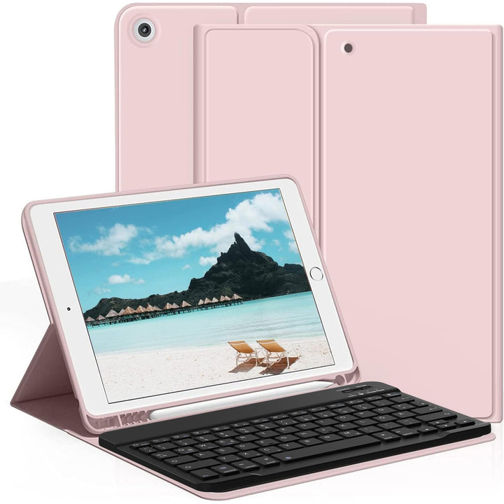 aoub Hülle mit Tastatur für iPad 9. Generation/iPad 8. Generation/iPad 7. Generation, Hülle mit Tast