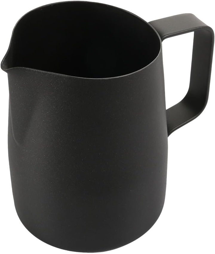 Milchkännchen, 420 ml, Espresso-Dampfkrug, Edelstahl, Milchaufschäumer Krug für Latte Art (schwarz),