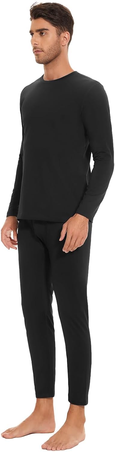 SIMIYA Thermounterwäsche Herren 2er Set Warme Unterwäsche mit Innenfleece, Thermo Oberteil und Unter