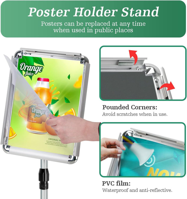 Mutualsign Infoständer A3 Aluminium Plakatständer Höhenverstellbar Posterständer Informationsständer