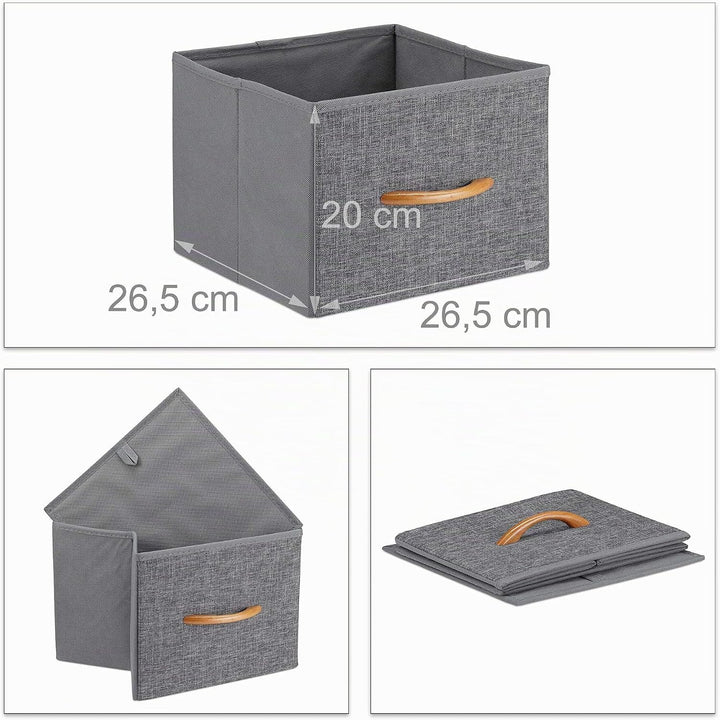 Relaxdays Schubladenschrank mit Rollen, 6 Stoff Schubladen, Deko Stoffschrank, Holzoptik, HBT 74,5 x