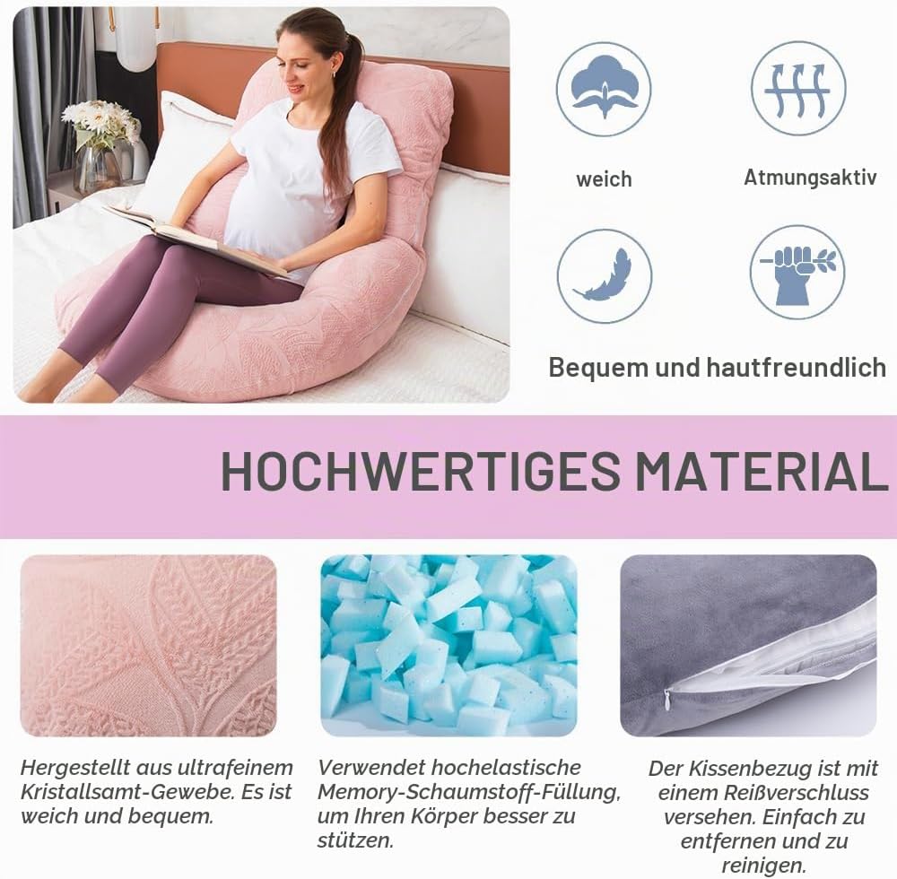 Schwangerschaftskissen aus geschreddertem Memory-Schaum zum Schlafen, Mutterschaftskissen für Schwan