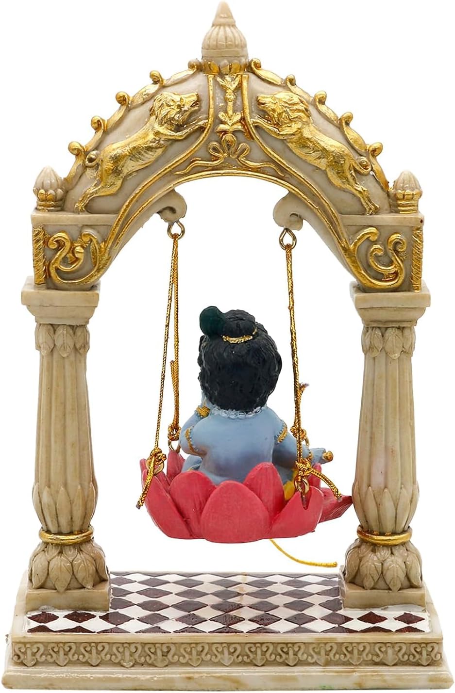SrI Krishna CULTURE Baby-Krishna-Schaukel von Pillars-Höhe, 15,2 cm, mehrfarbig, Kunstharz