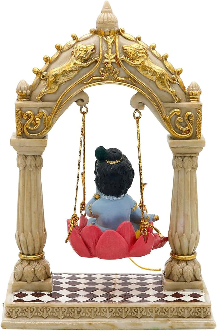 SrI Krishna CULTURE Baby-Krishna-Schaukel von Pillars-Höhe, 15,2 cm, mehrfarbig, Kunstharz