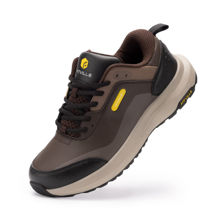FitVille Extra Weit Wanderschuhe Herren Leicht Trekkingschuhe Wasserdicht Outdoor Schuhe Bequeme Lau
