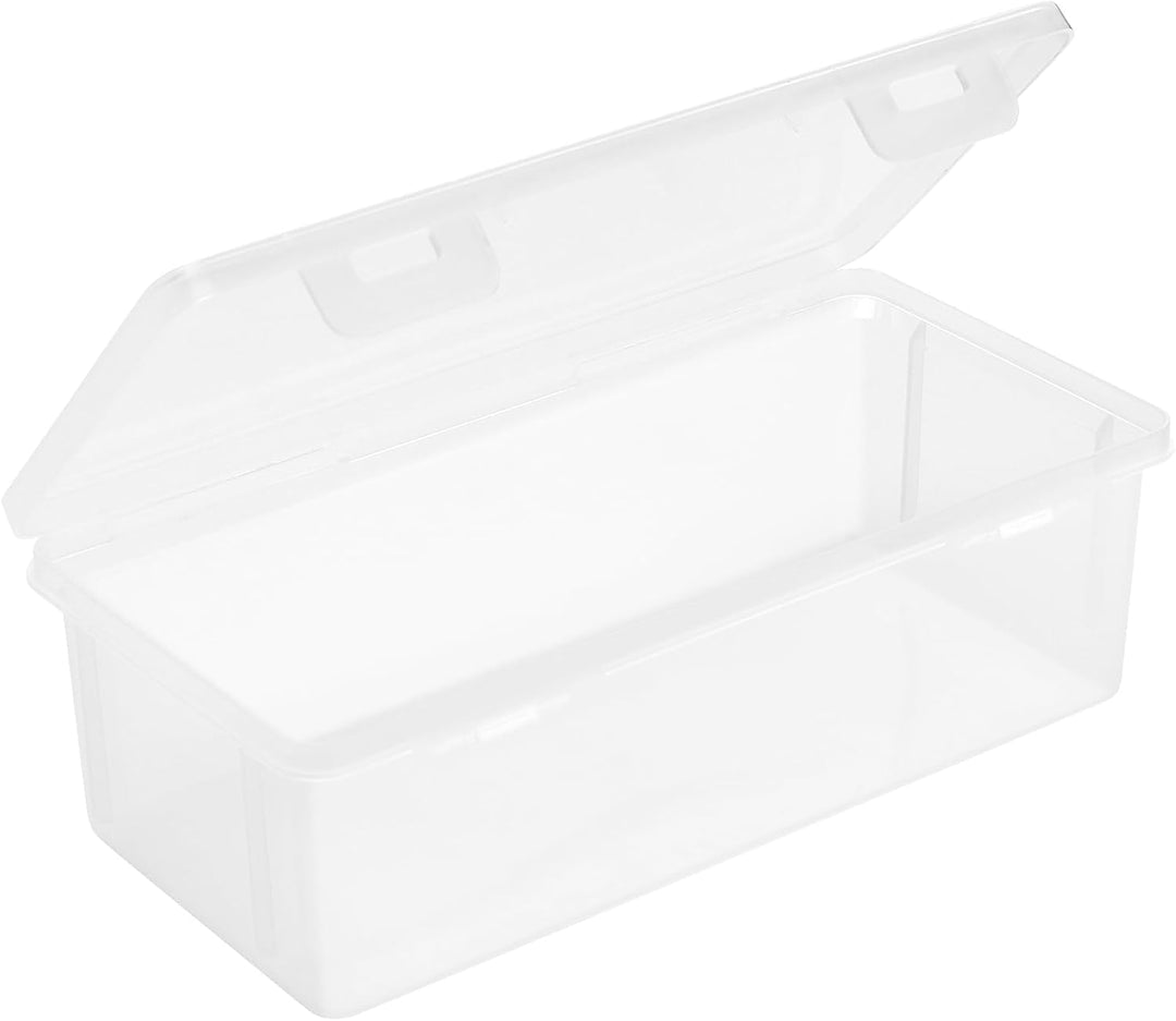 8 Stück Kunststoff Stiftebox Organizer mit Deckel, 19 x 9 x 6 cm Stapelbar Stifteboxen, Transparente