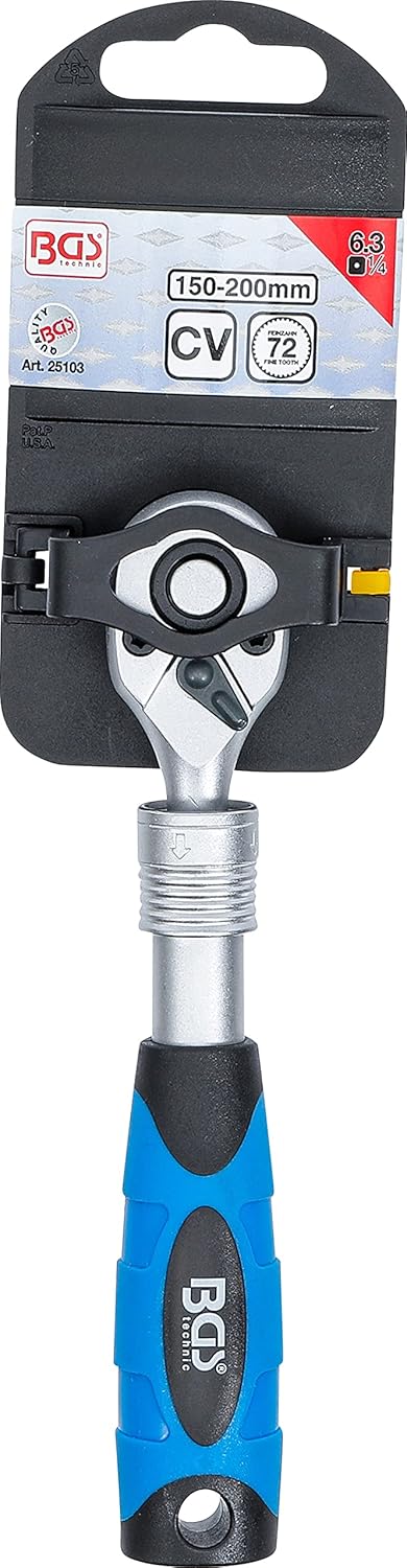 BGS 25103 | Umschaltknarre, ausziehbar | 6,3 mm (1/4") | 150 - 200 mm | Teleskop | Knarre | Ratsche,