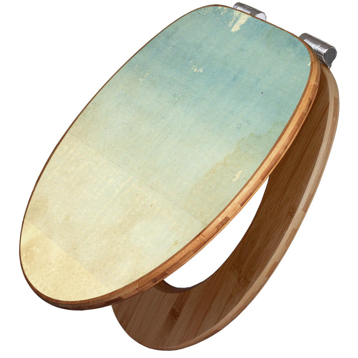 banjado Design WC Sitz Bambus Absenkautomatik 45,8x37,5cm - Toilettendeckel mit Absenkautomatik Holz