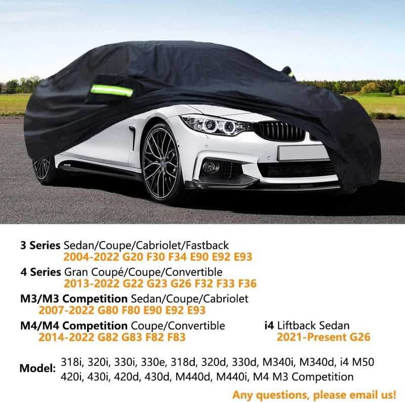 SjYsXm Massgeschneidert Abdeckplane Kompatibel mit BMW 2er M2(15-23) Gran Coupe/ 3er(04-23) M3(07-23