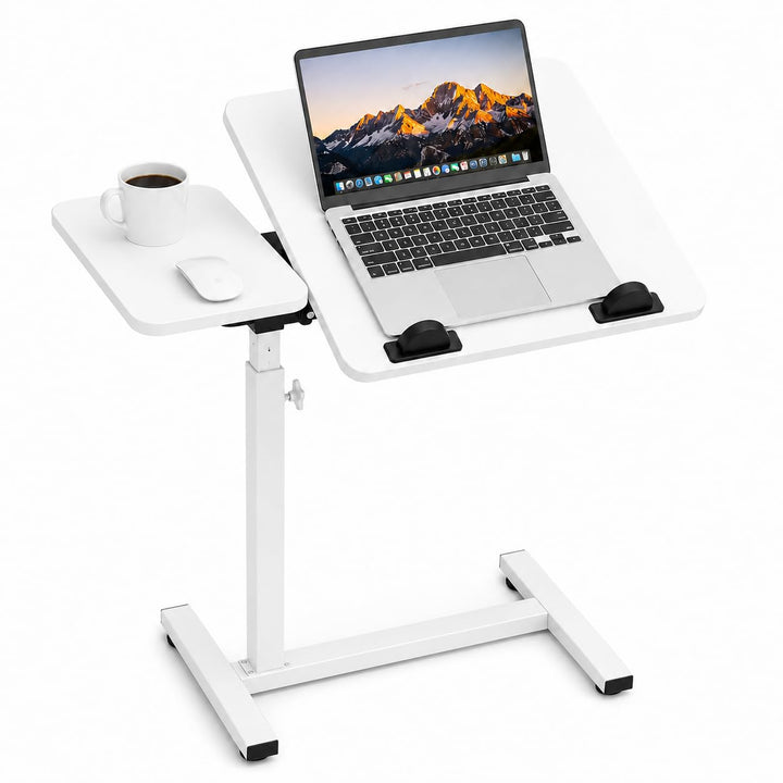 Beistelltisch mit Rollen, Laptoptisch mit Rollen, höhenverstellbar