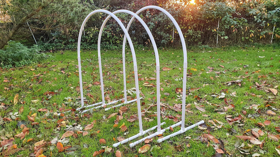 Set 3 x NADAC Hoopers Bogen/VDH-KONFORM/Hoop/Hoops/Fun Hoopers Agility Bogen mit Ständer/PVC weiss/g