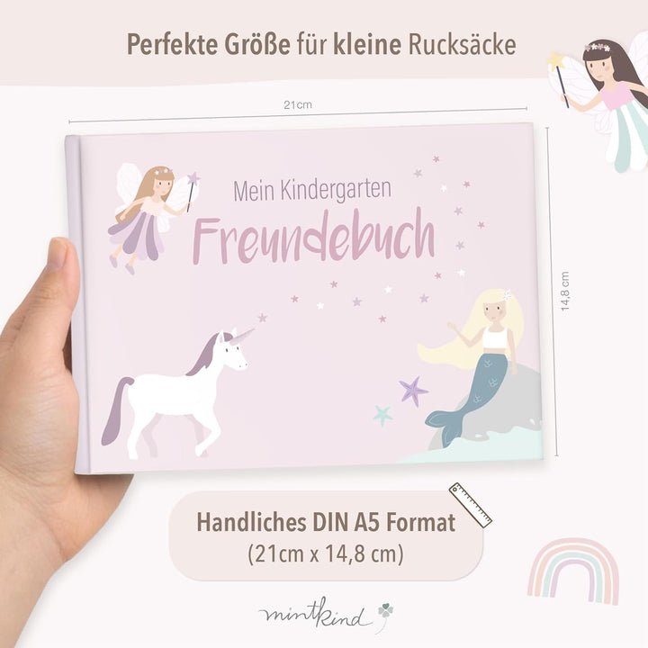 mintkind® „Meine Freunde“ Kindergarten Freundebuch Feenwelt | Freundebuch für den Kindergarten Junge