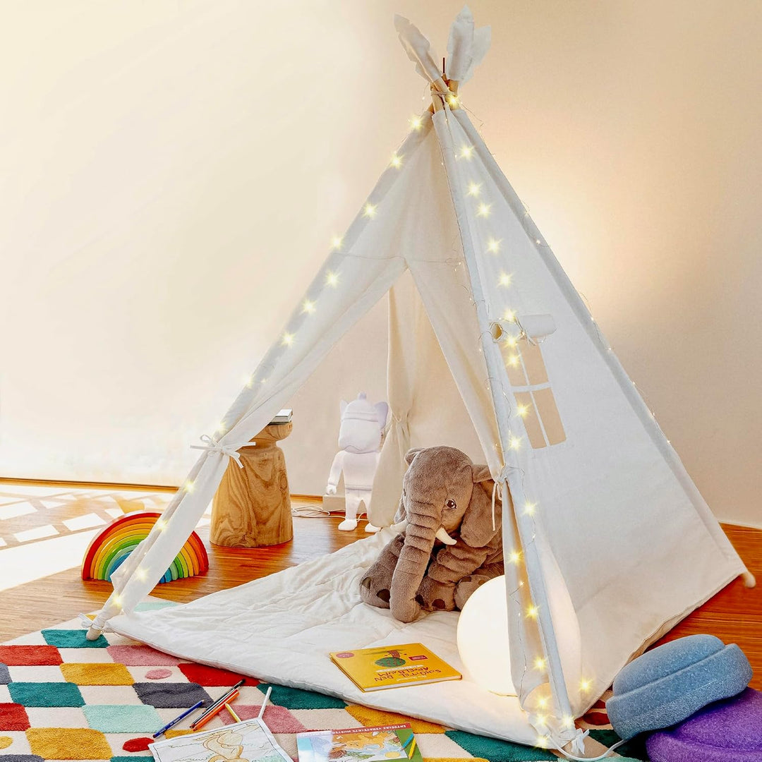 ALRITHO® Bodenmatte mit Bändern 120x120cm | gepolsterte Matte für Tipi Zelte für Kinder, Spielzelte,