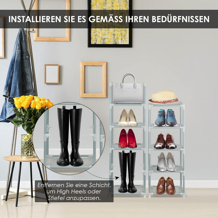 10-Tier Schuhregal, Vielseitige Schuhregal Lagerung, Home Schuh Tower Regal, Metall Schuhständer Spe