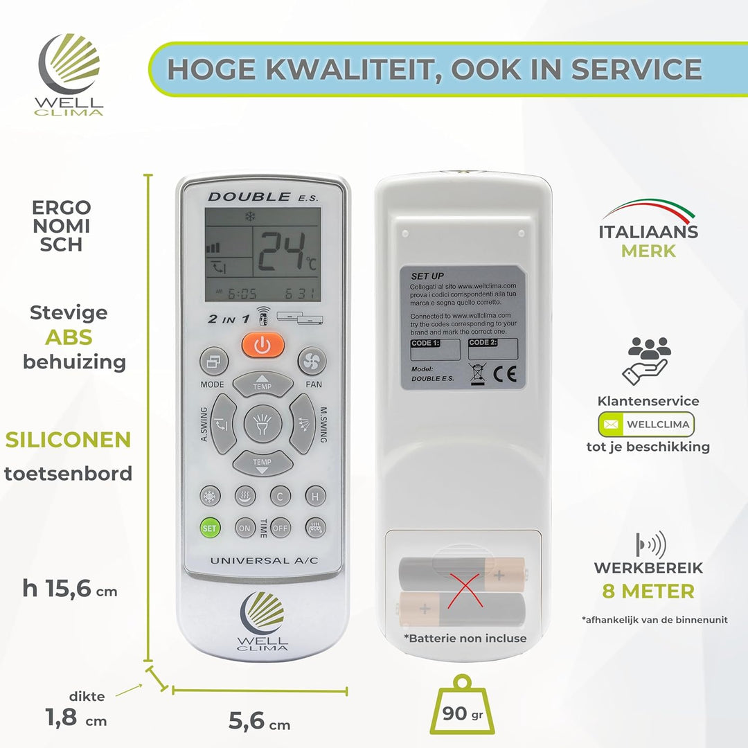 Wellclima® Fernbedienung für tragbare Klimaanlagen von Olimpia Splendid – Kompatibel mit Dolceclima