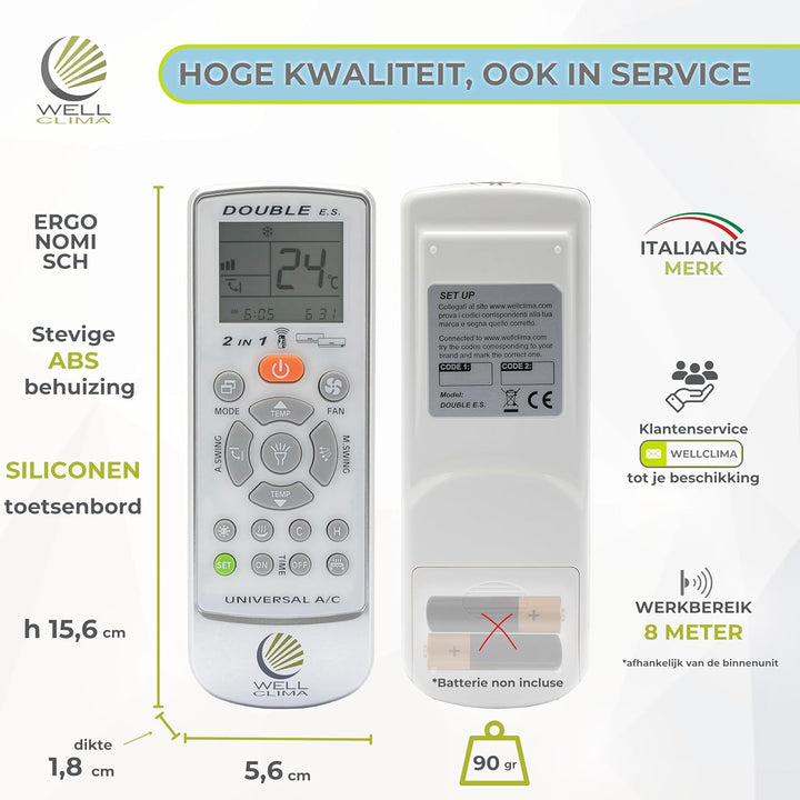 Wellclima® Fernbedienung für tragbare Klimaanlagen von Olimpia Splendid – Kompatibel mit Dolceclima