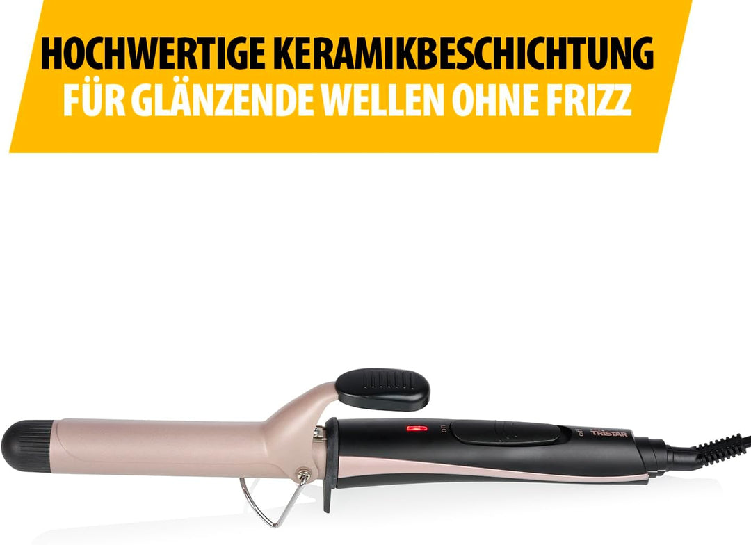 Tristar Lockenstab – Keramikbeschichtung – bis zu 180 °C in 60 Sek – 360° Drehbares Netzkabel – ⌀ 2,