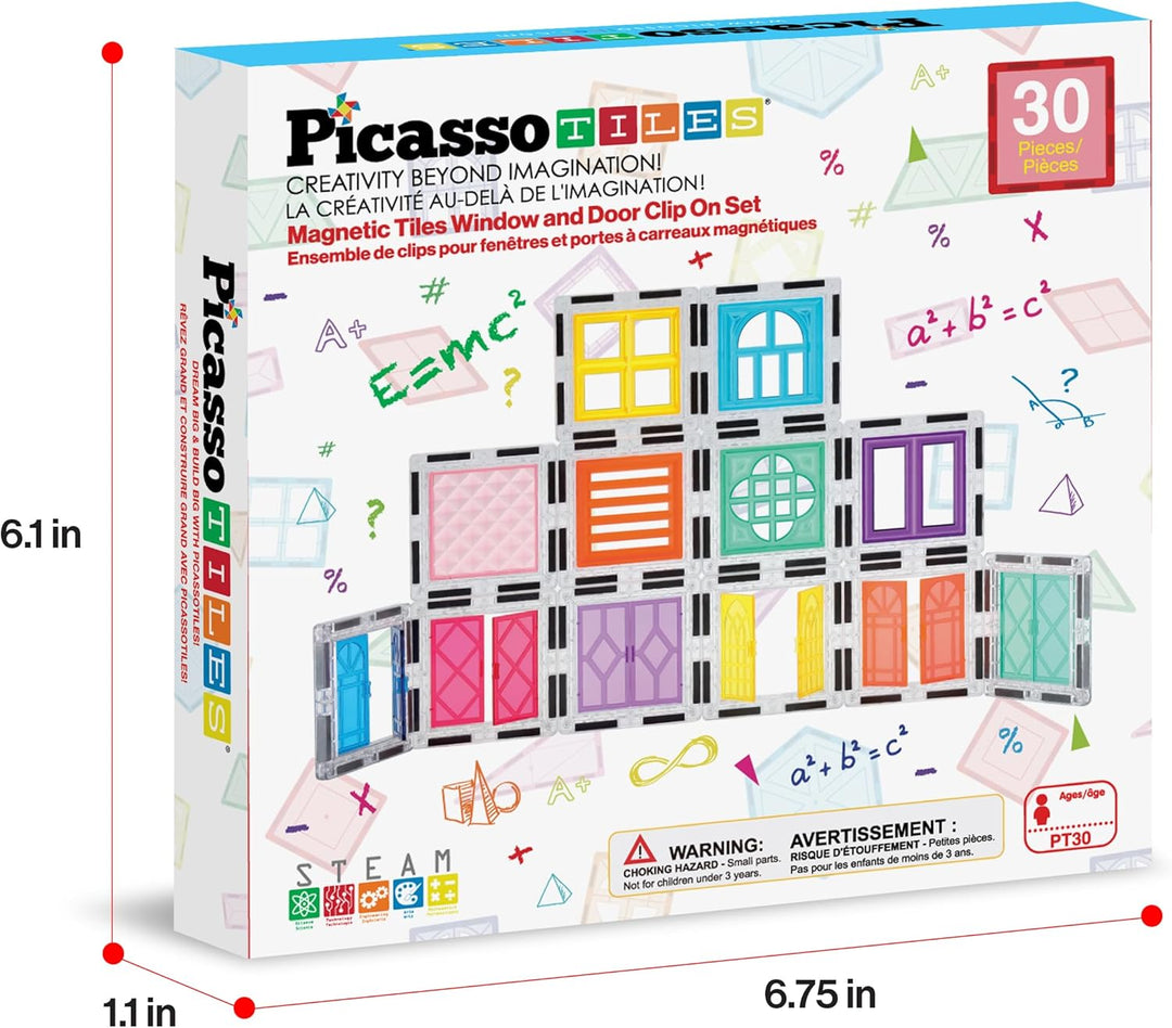 PicassoTiles Magnetblöcke zum Anklemmen für Fenster und Türen, Magnetfliesen, Magnete, Bausteine, Ko