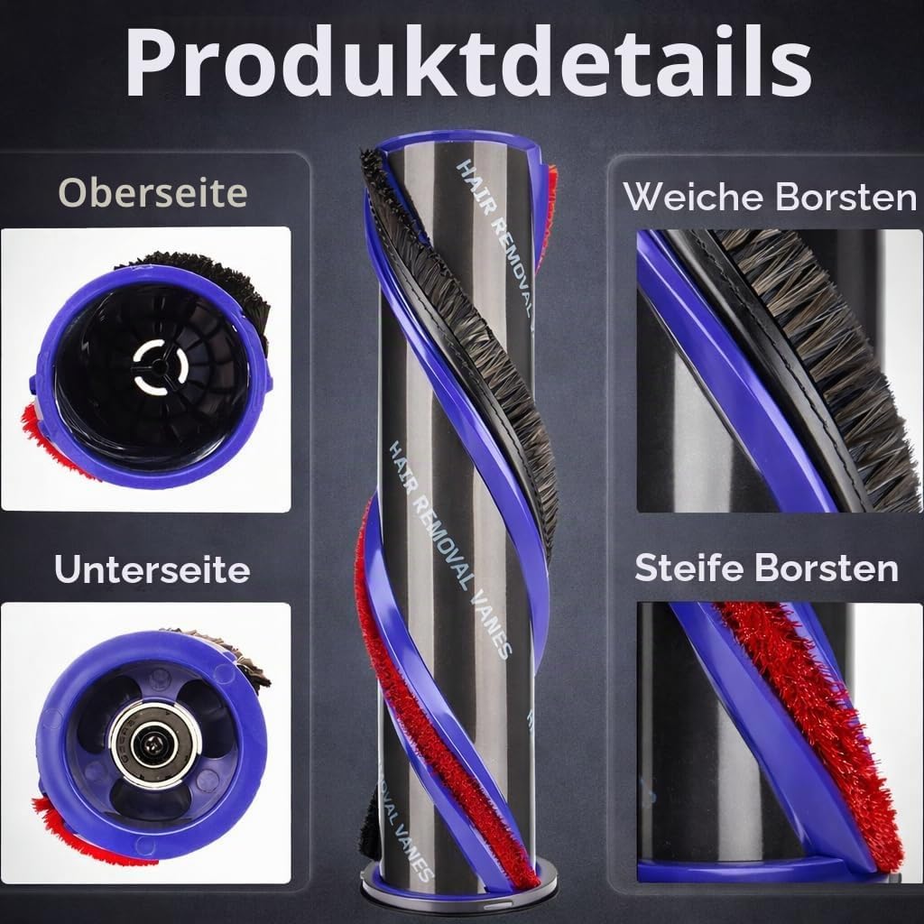 V11 Torque Drive Bürstwalze mit Endkappe, nur für Dyson V11/V15 100W High Torque Bodendüse, kompatib