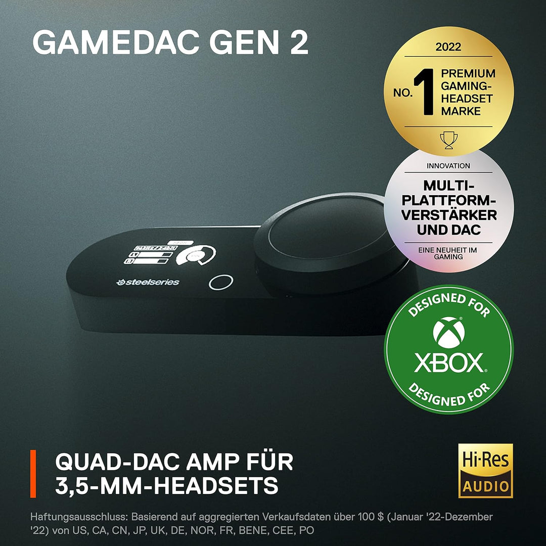 SteelSeries GameDAC Gen 2 (Xbox) Hi-Res-Audio-Verstärker – ESS Sabre Quad-DAC – KI-gestützte Geräusc