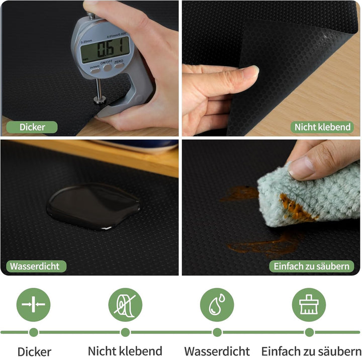 wohomuke Schubladenmatte 30x600cm küche Matte für schubladen schubladeneinlage zuschneidbar Eva Kühl