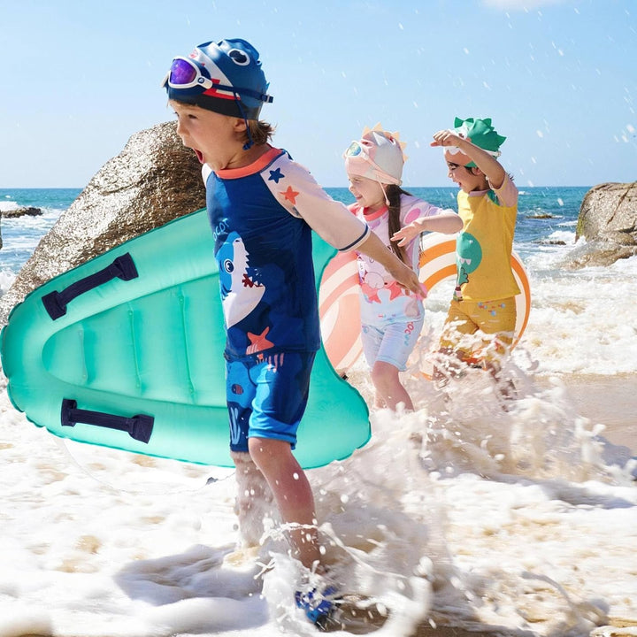 Bodyboard Aufblasbar, Tragbares Bodyboard Kinder mit Griffen, Aufblasbares Schwimmbrett, Surfboard K