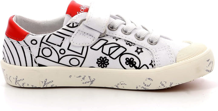 Kickers Unisex Kinder Gody Sneaker 26 EU Blanc Imprime, 26 EU Blanc Imprime